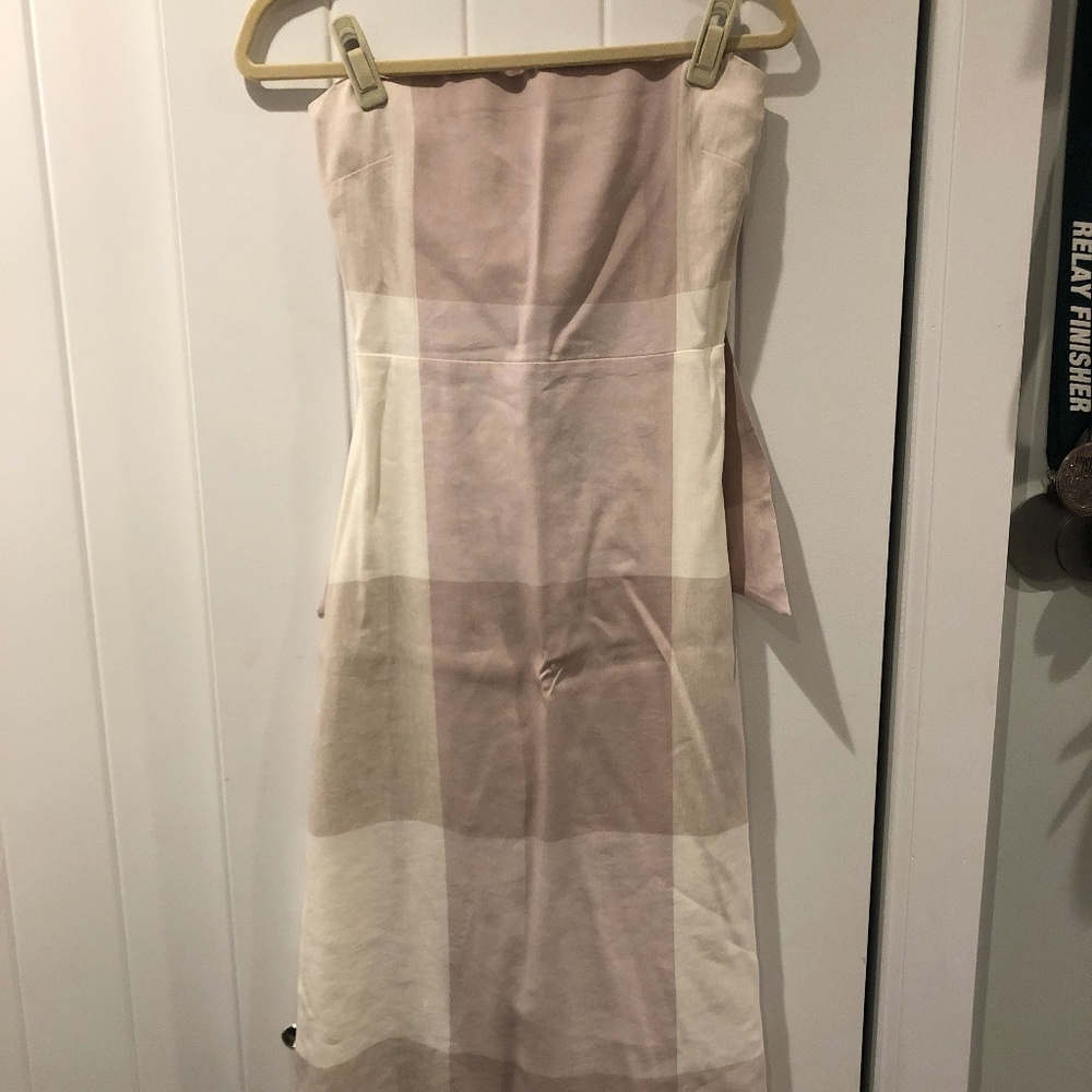 Theory Pink Block Strapless Shift Dress